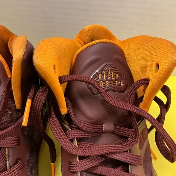 Nike Men's Maroon and Orange High-Top Basketball Shoes - Picture 15 of 16